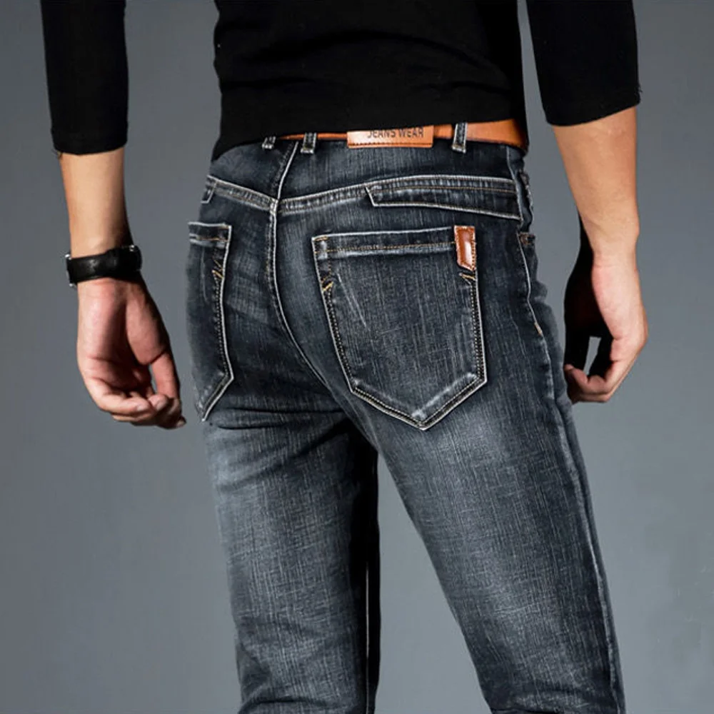 

Spring and autumn of 2021, size 28-40, straight and ordinary, men's smart elastic jeans, fashion business jeans