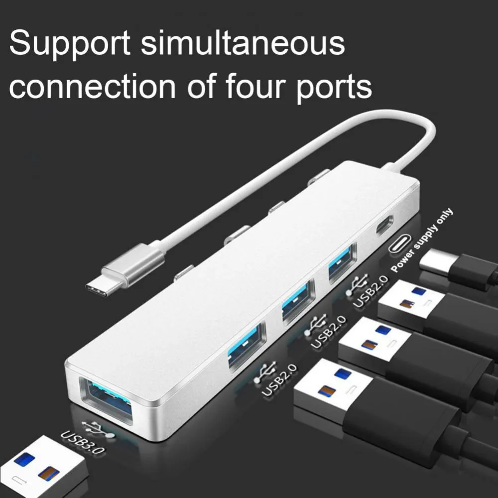 

USB Type-C Hub Aluminum Expansion Dock USB C Adapter USB 3.0 2.0