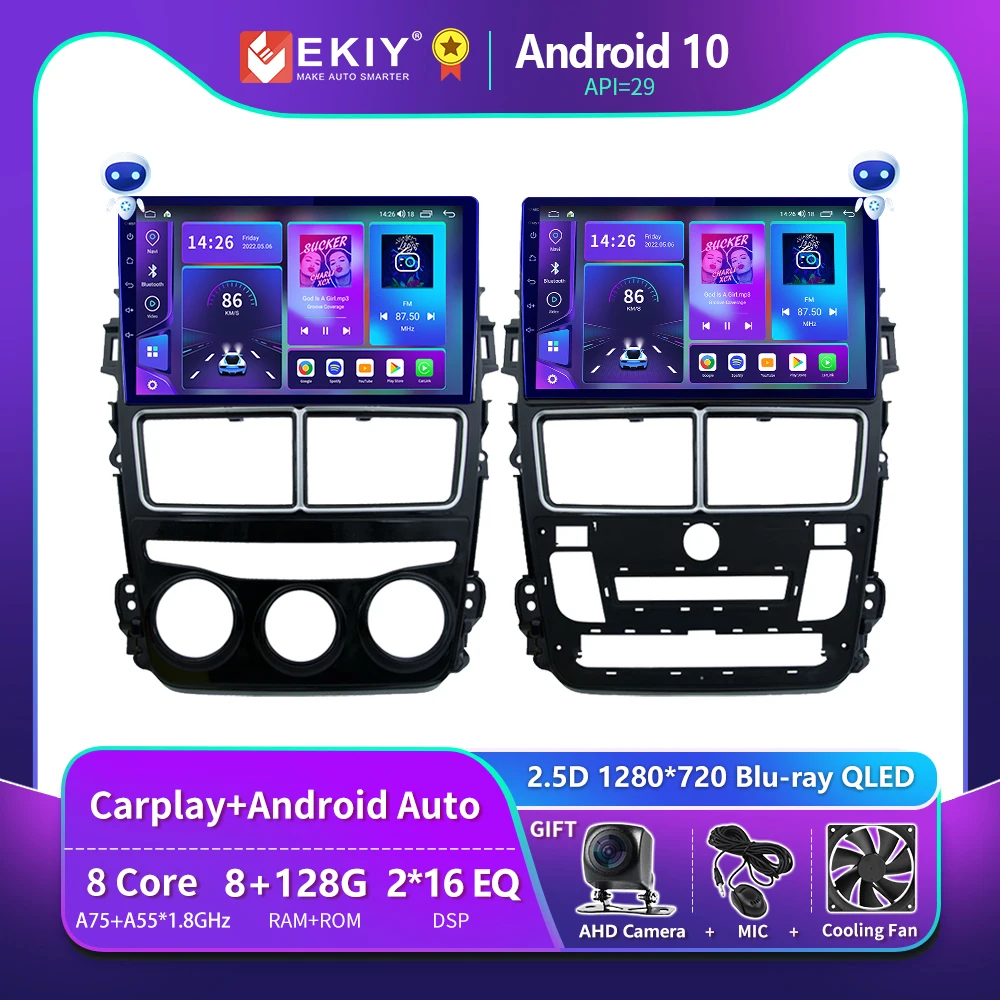 

EKIY T900 8G 128G For Toyota Vios Yaris 2018 2019 2020 Car Radio Android Multimedia Video Player Navigation GPS Stereo Head Unit