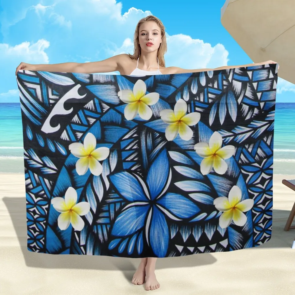 

Cumagical Wholesale Fashion Sarong Dress Blue Hawaiian Thin Skirt Tribal Soft One-Piece Beach Cover Ups Lavalava Long Blank 2022