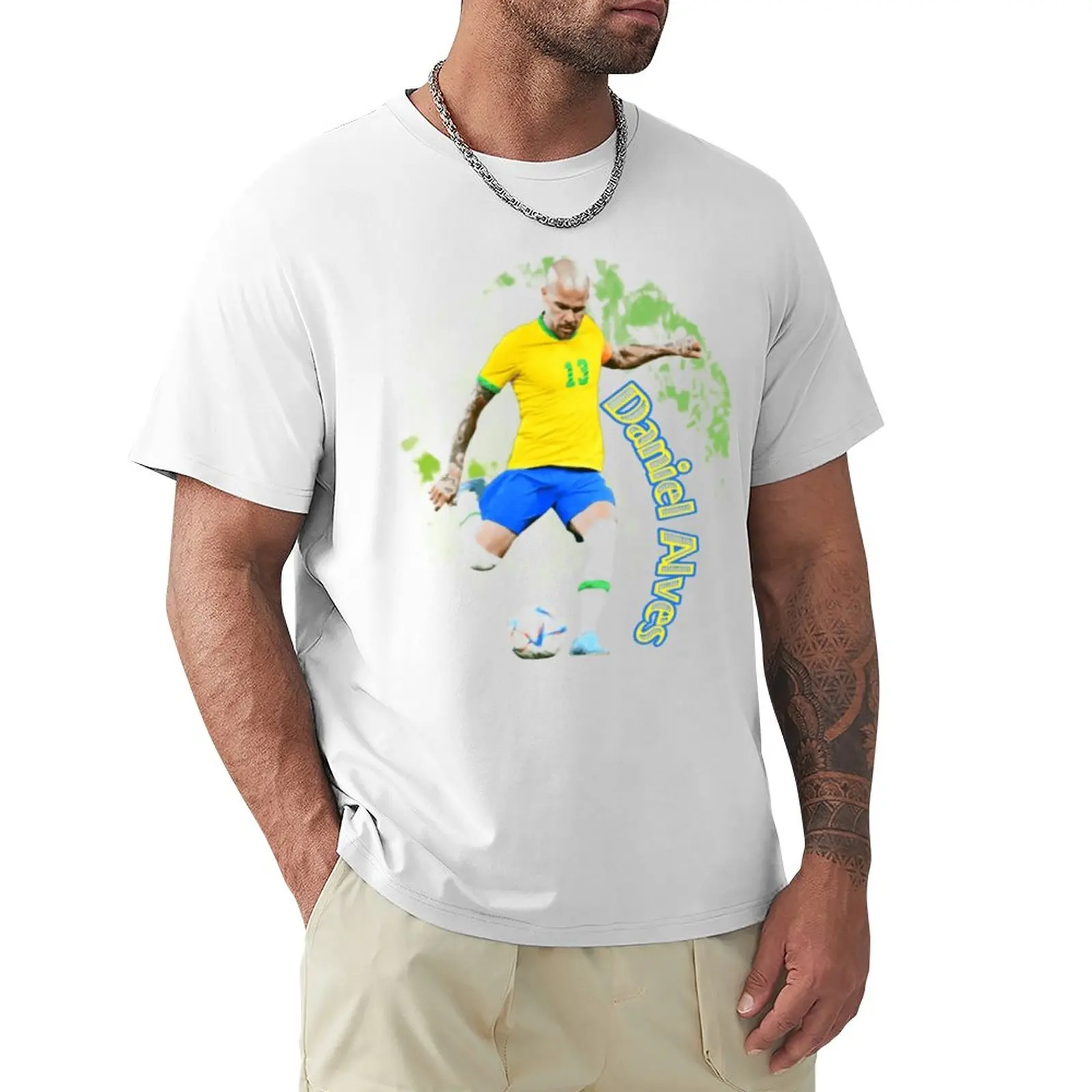 

Tshirt Brazil 6 Daniels And Alvess Football Player Sports Creative Round Neck Championship Activity Competition Eur Size High Qu