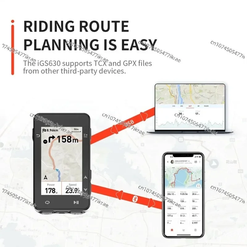 Фото Велокомпьютер iGS630 с GPS, беспроводной спидометр, одометр, поддержка навигации по офлайн-картам, маршрут, iGS630s, Strava №3