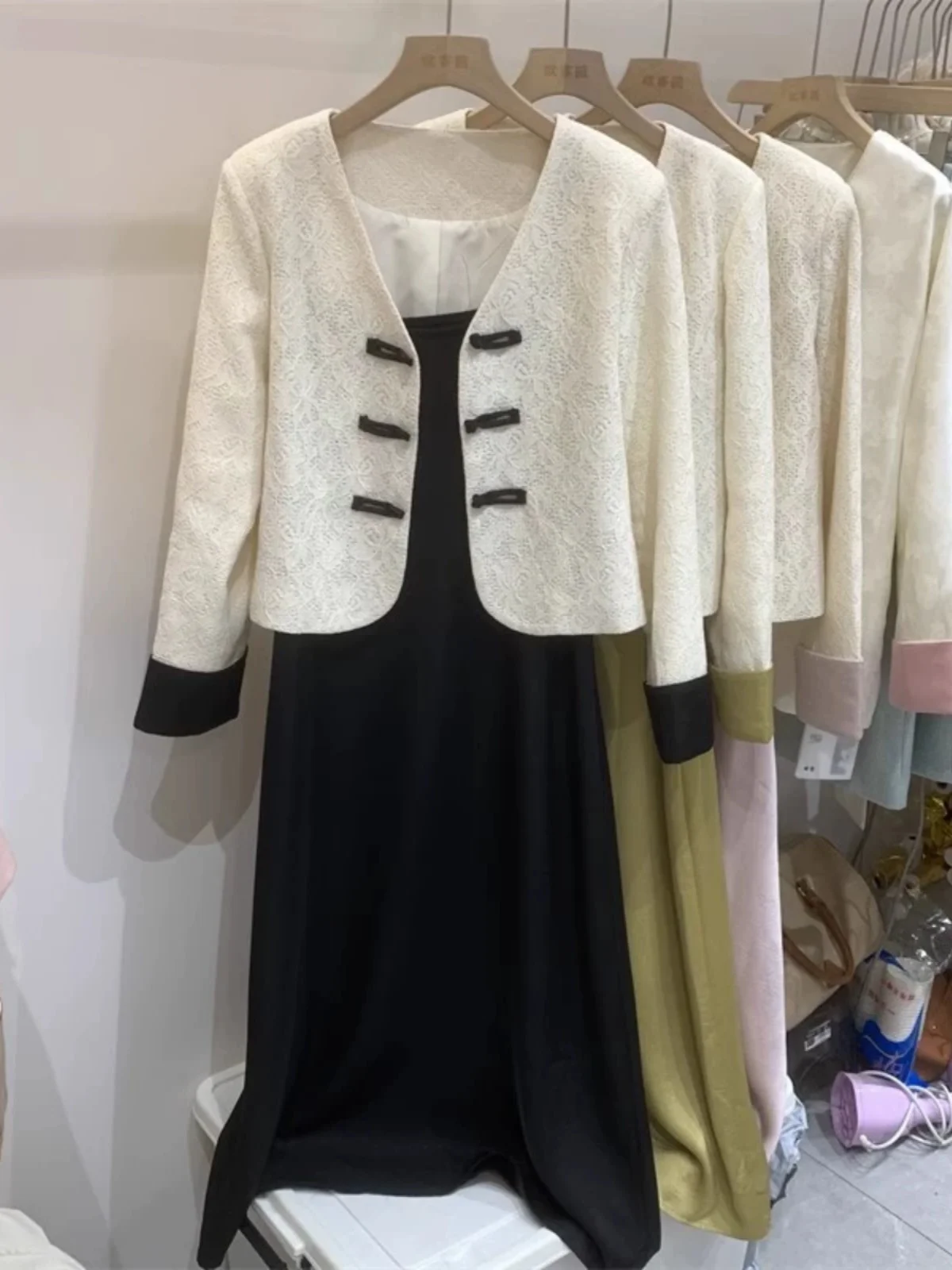 Верхняя одежда с пряжкой в китайском стиле комплект из двух предметов новинка