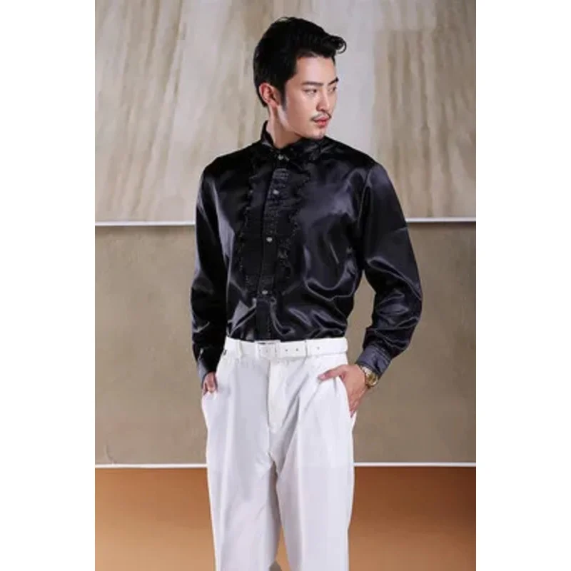 Мужская кружевная рубашка светильник мужская и женская костюмы хора ежегодного