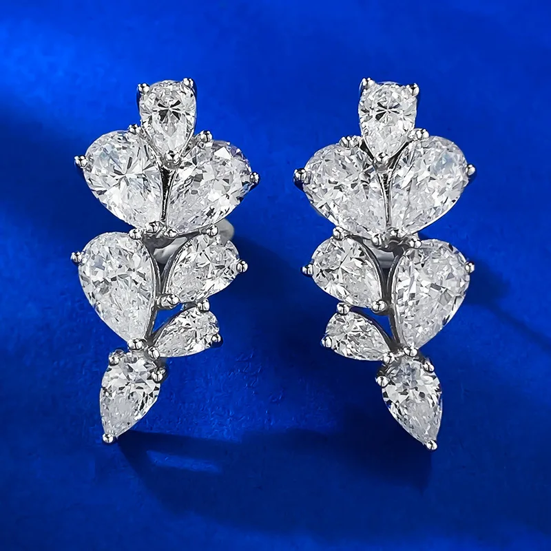 

Роскошные серьги-подвески SpringLady из стерлингового серебра 925 пробы со сверкающими бриллиантами с высоким содержанием углерода, ювелирные украшения для свадебной вечеринки, подарок