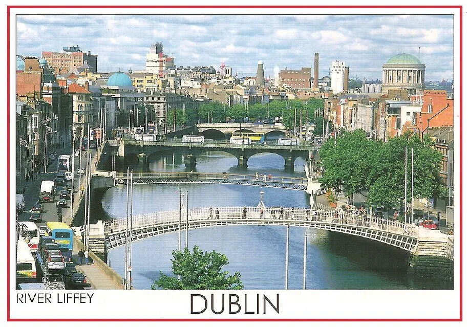 

78*54*3mm Dublin River Liffey Metal Wrapped Souvenir Fridge Magnets 20336 Rigid Plate Tourist Memories