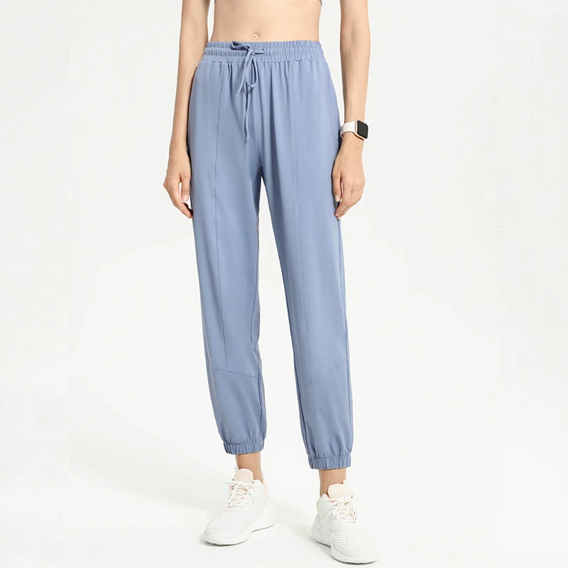 Women Running Trousers Loose Sport Yoga Pants Quick Dry Drawstring Jogging Harem Pant Outside Anti-UV Gym Fitness Bloomer Female