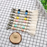 2022 new letter silicone beads mama keychain cotton rope pendant handmade tassel bag charm dangle gift mom keychain jewelry
