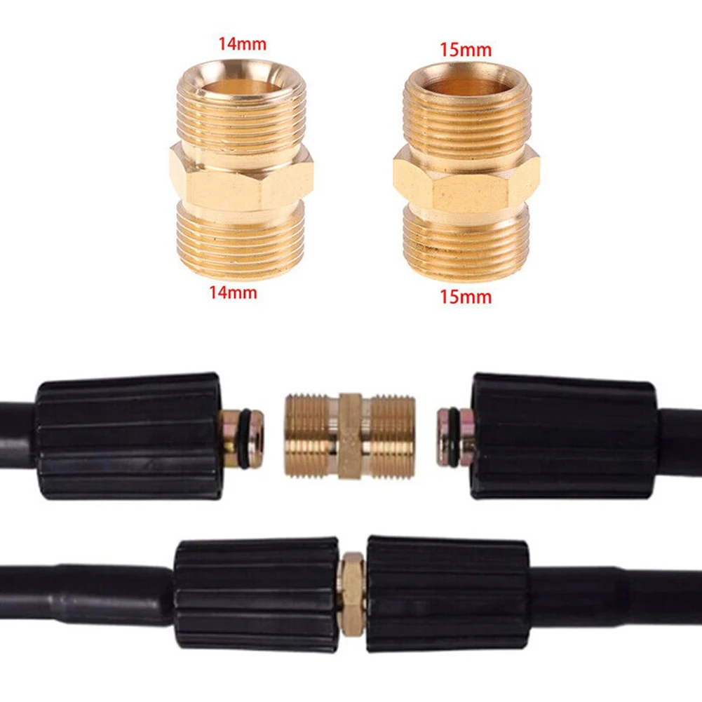 

1pcs High Pressure Washer Hose Extension Connector M22 14mm To 15mm Male Thread Female Hose Coupler Adapter Garden Tools