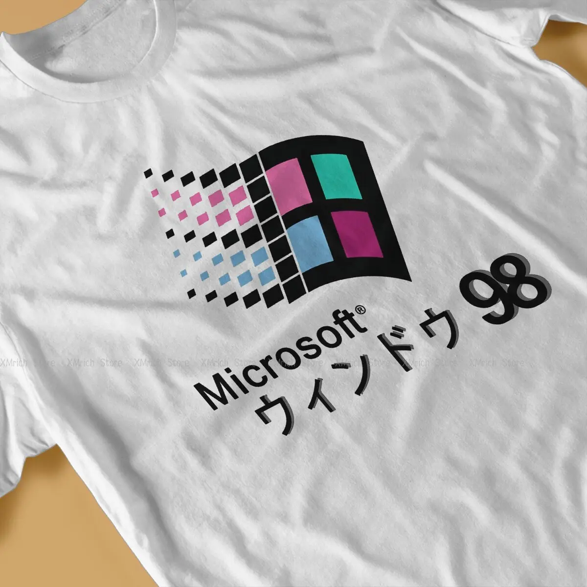 Мужская футболка с круглым вырезом принтом в виде окон