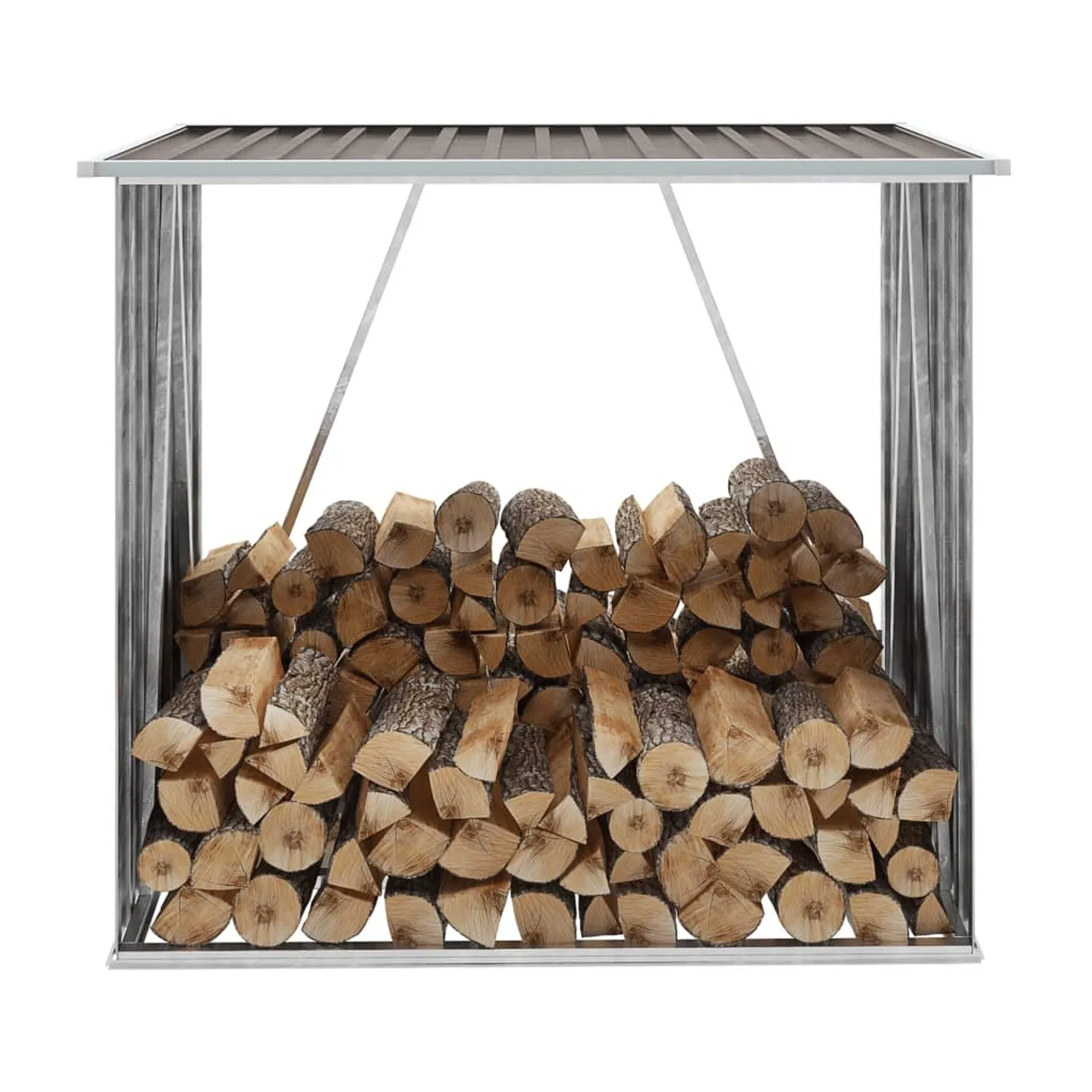 

Garden Log Storage Shed Galvanized Steel 64.2"x32.7"x60.6" Brown