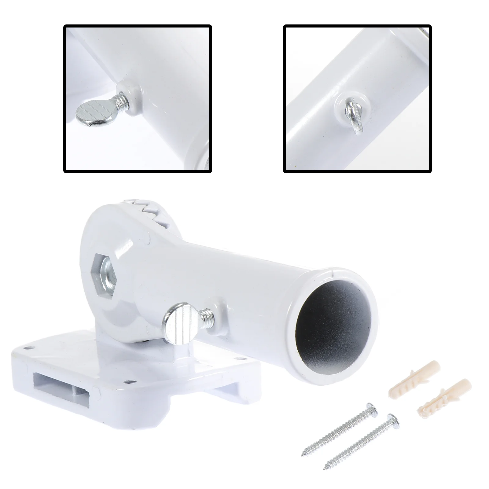

Flag Pole Bracket Holder Adjustable Flagpole Wall Durable Mounted Rack Support Base Mount Mounting Set House