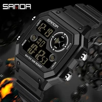 sanda hd luminous led digital display watches multifunctional men sports chronograph waterproof watch quartz watch reloj hombre