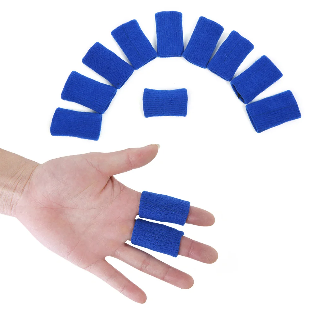 

10 Pieces Finger Sleeves Thumb Braces Support Elastic Protector Braces for Sports Relieving Pain Calluses