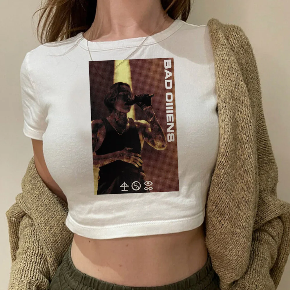 Укороченный женский топ в стиле Харадзюку с изображением феи