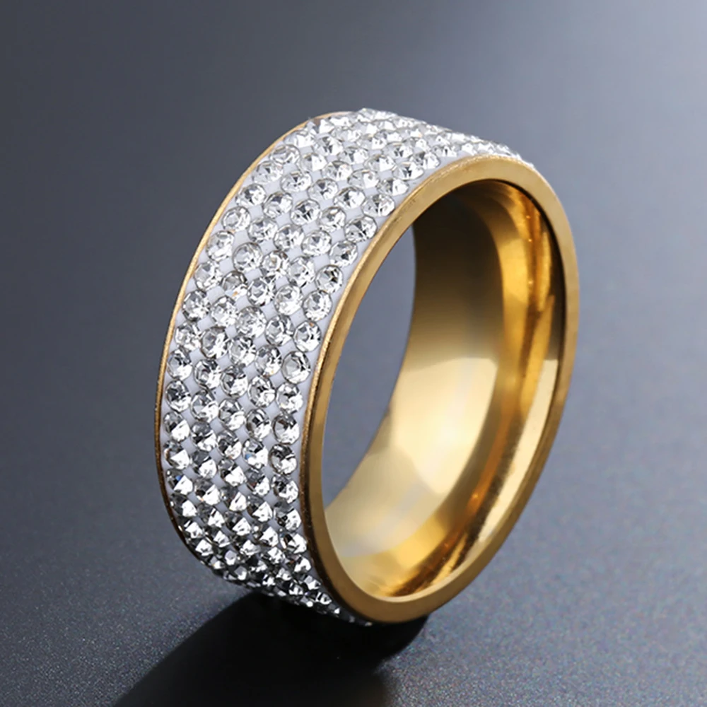 Высококачественное черное кольцо из нержавеющей стали в стиле панк-рок с белыми