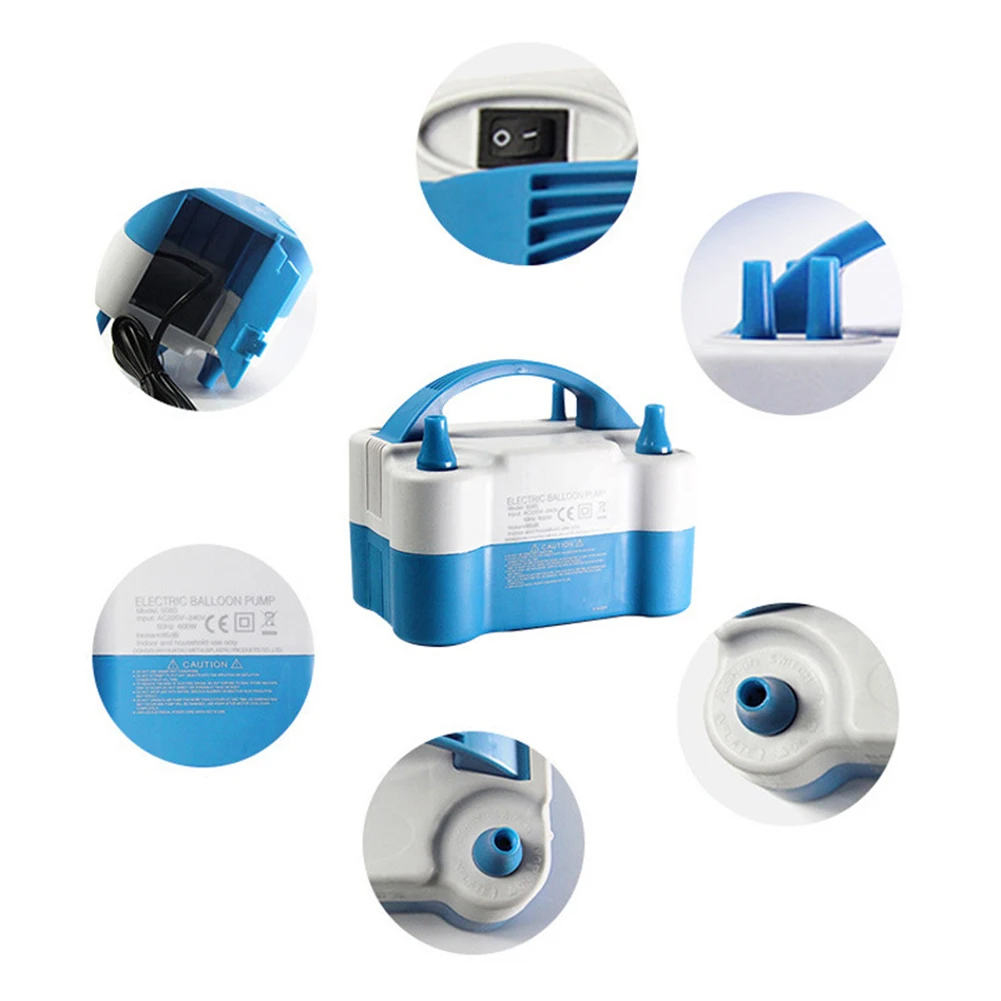 

Air Pump Electric Ball Pump Double Hole Balloon Inflator Household Inflator Portable Small Inflatable AC Power Supply Camping