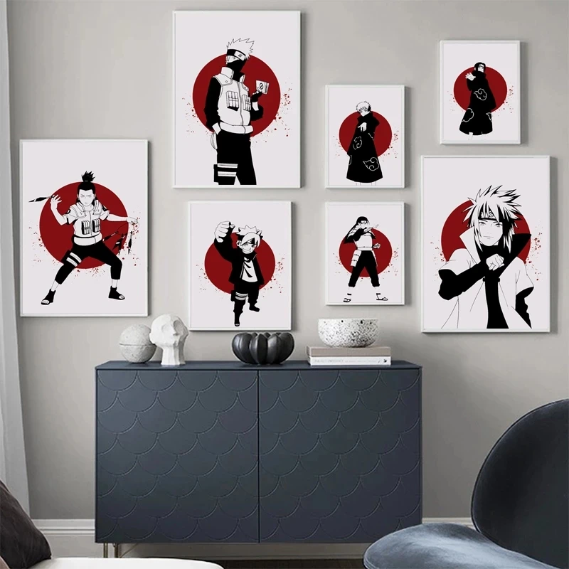 

Japanese Classic Anime Naruto Peripheral Uchiha Sasuke Kakashi Comic Poster Canvas Painting Wall Art Home Decoration Gift Cuadro