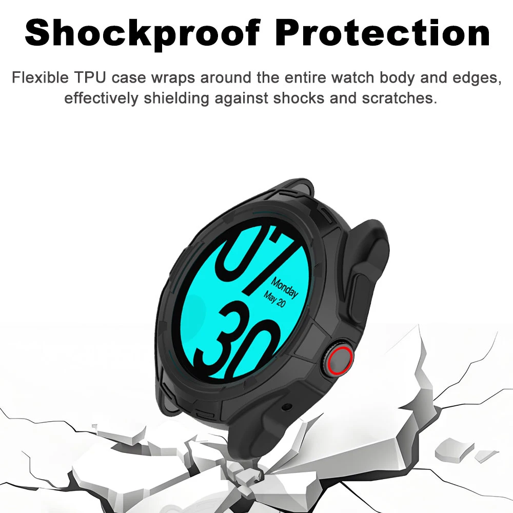 Фото Мягкий чехол из ТПУ для Ticwatch Pro 5 Enduro, аксессуары для умных часов Ticwatch Pro 5, защитная рамка, защитный бампер №2