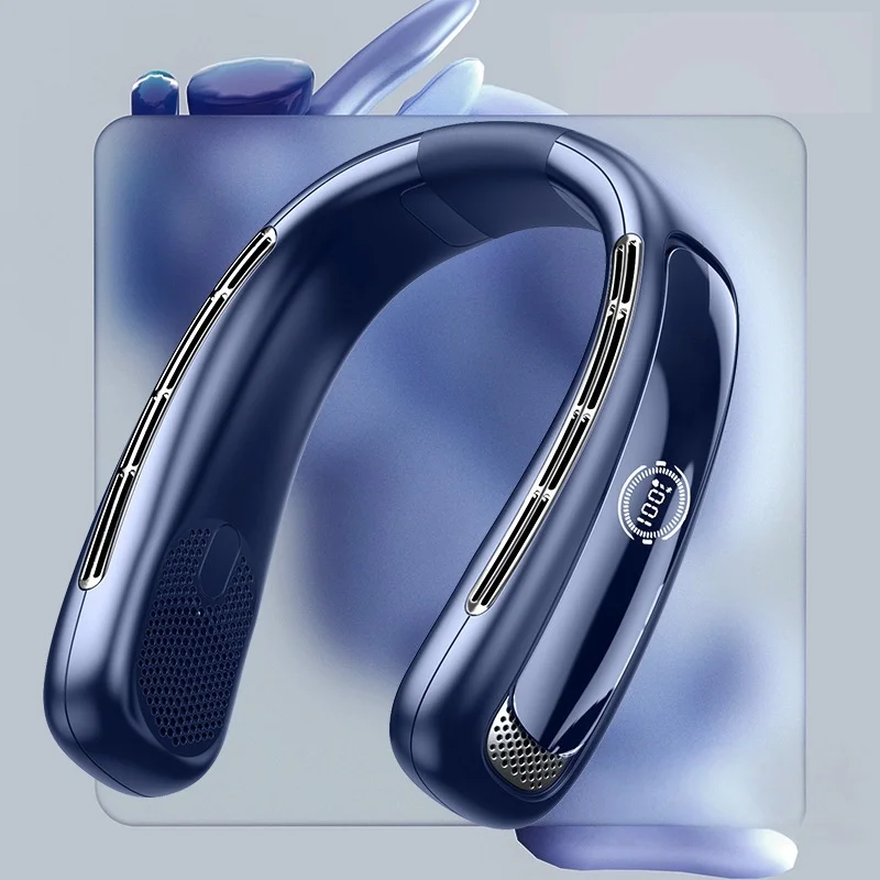 

Xiaomi 15000 мАч портативный шейный вентилятор умный цифровой дисплей USB перезаряжаемый уличный безлопастной бесшумный охлаждающий шейный вентилятор на лето