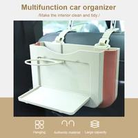 folding car trash can water proof with lid car seat back organizer tablet protection tray back table rear seat cup holder