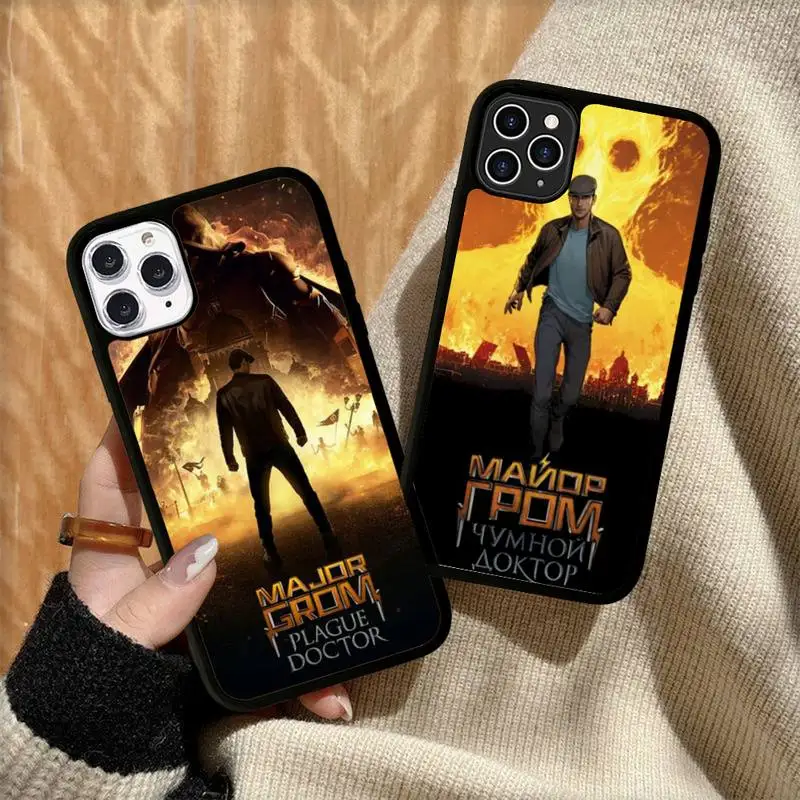 

Major Grom TV Show Phone Case Silicone PC+TPU Case for iPhone 11 12 13 Pro Max 8 7 6 Plus X SE XR Hard Fundas