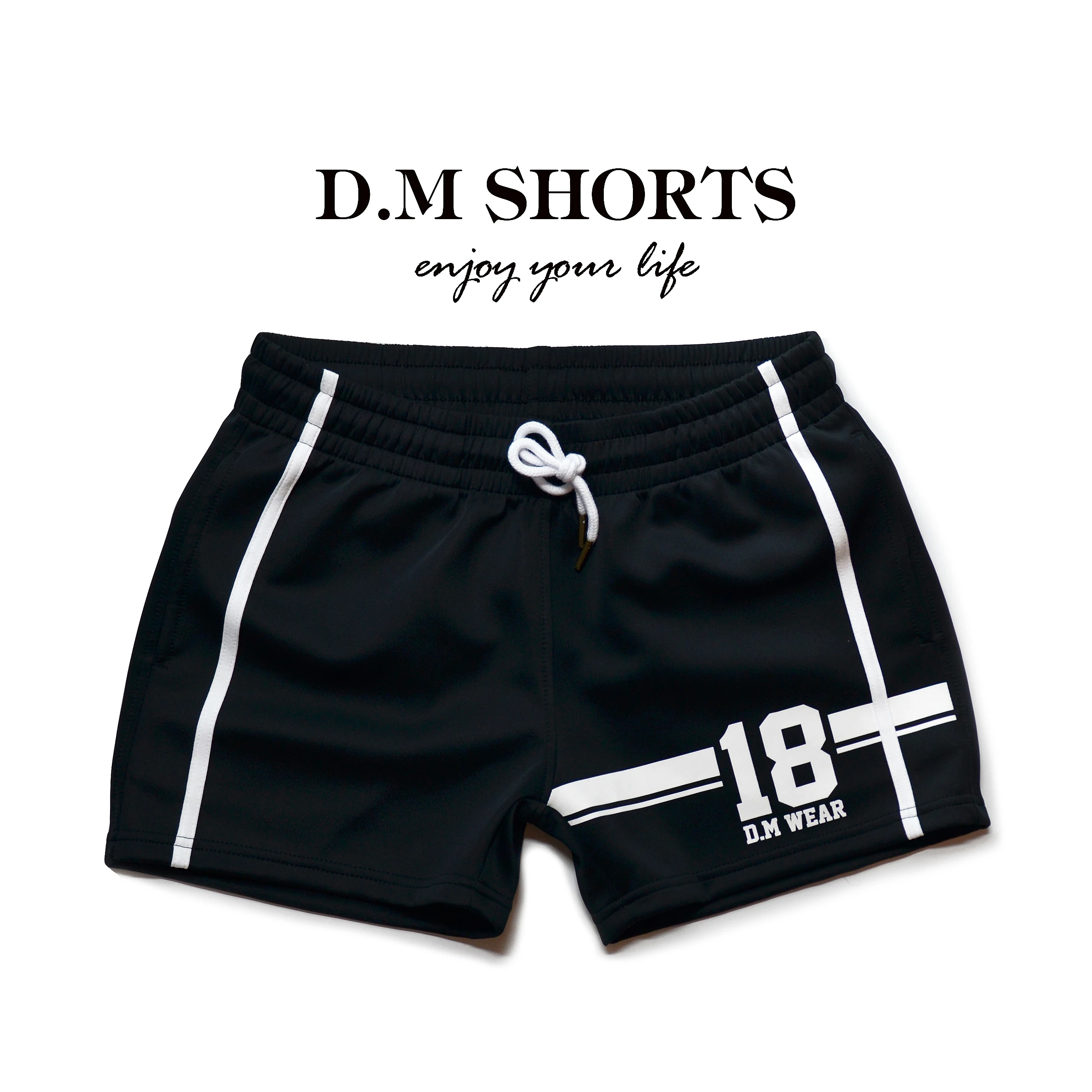 D. M Men's Underwear Low Rise Sexy Fashion Pants Home Pants Letters 18 Pajama Shorts Sports Lanyard Yoga