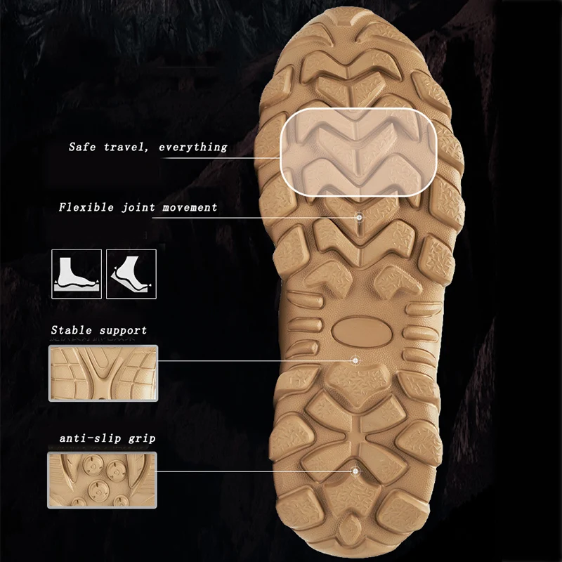 Men's Military Boots High Top Outdoor Hiking Shoes Men Anti-collision Tactical Training Army Boots Breathable Hiking Desert Boot