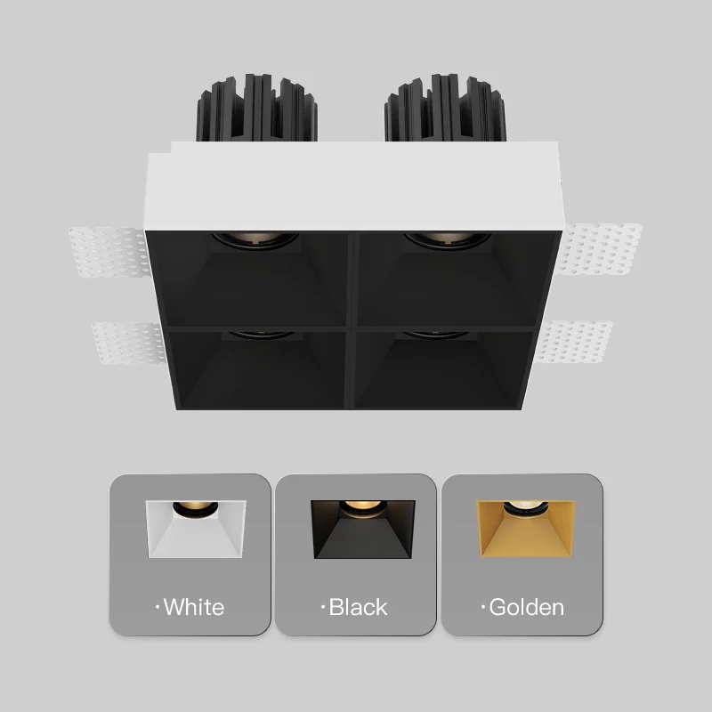 XRZLux светодиодный потолочный светильник с четырьмя головками антибликовый