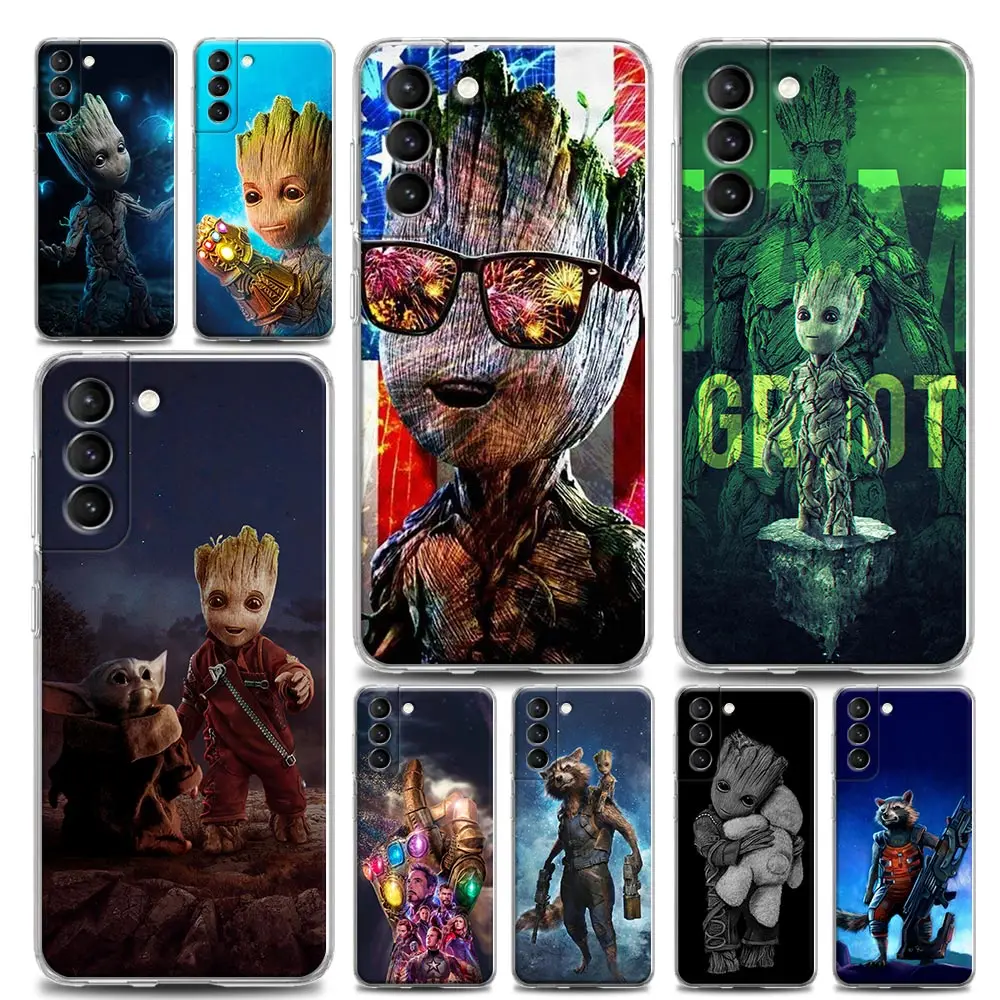 

Clear Phone Case for Samsung S9 S10e Plus S20 S21 Plus Ultra FE 5G M51 M31 S M21 Case Soft Silicone CoverMarvel Groot