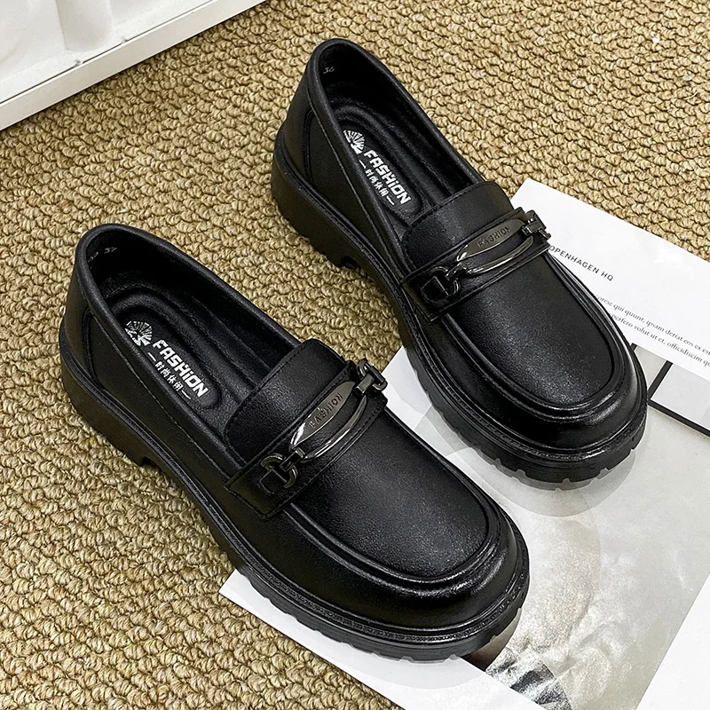 Лоферы женские из микрофибры аминовая подошва кожаные в стиле ретро всесезонные