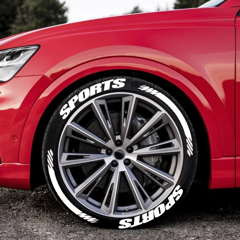 

3D автомобильный Стайлинг, шина для спорта, полосы, 4 украшения для шин, автомобильные мотоциклетные шины, колеса, надпись, наклейки