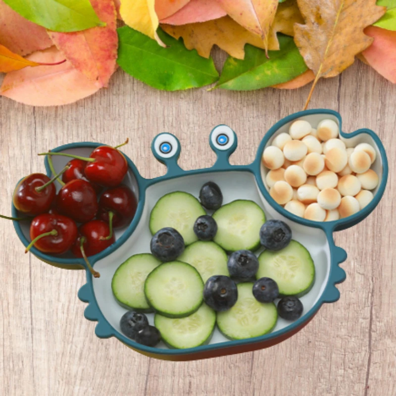 

Baby Silicone Feeding Bowl Cute Crab Suction Cup Plate Food Supplement Training Kids Dinnerware Children Solid Power Supply Dish