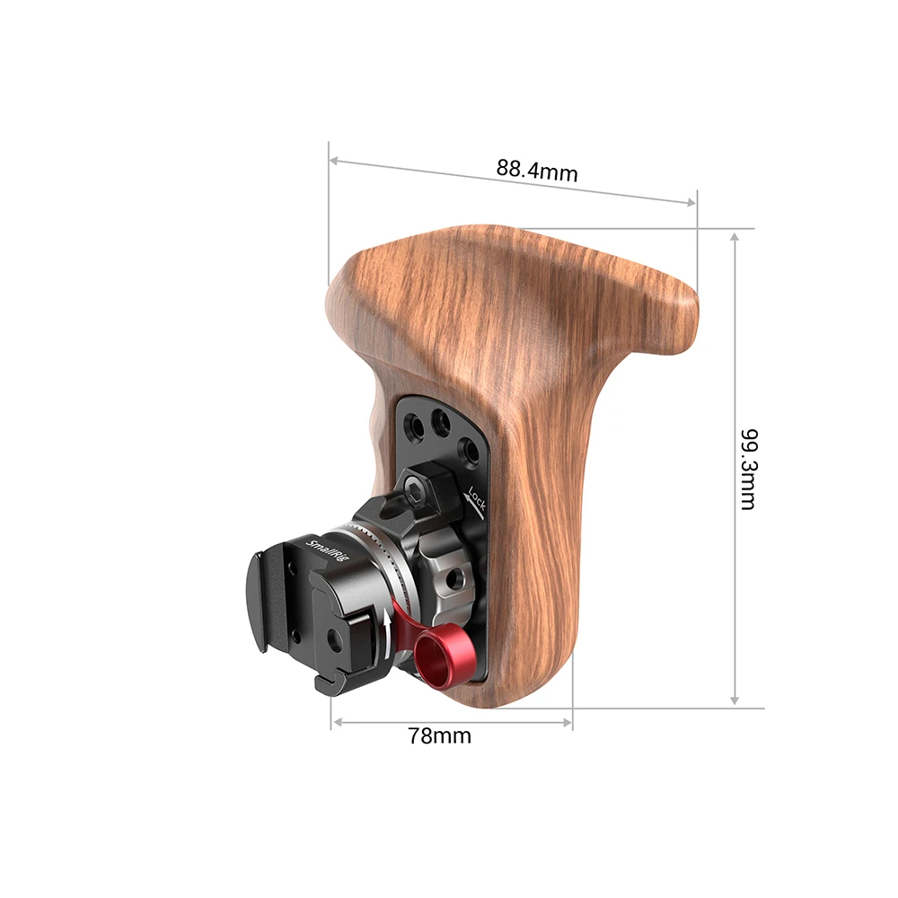 Быстросъемная ручка SmallRig для камеры с левой/правой стороны деревянная