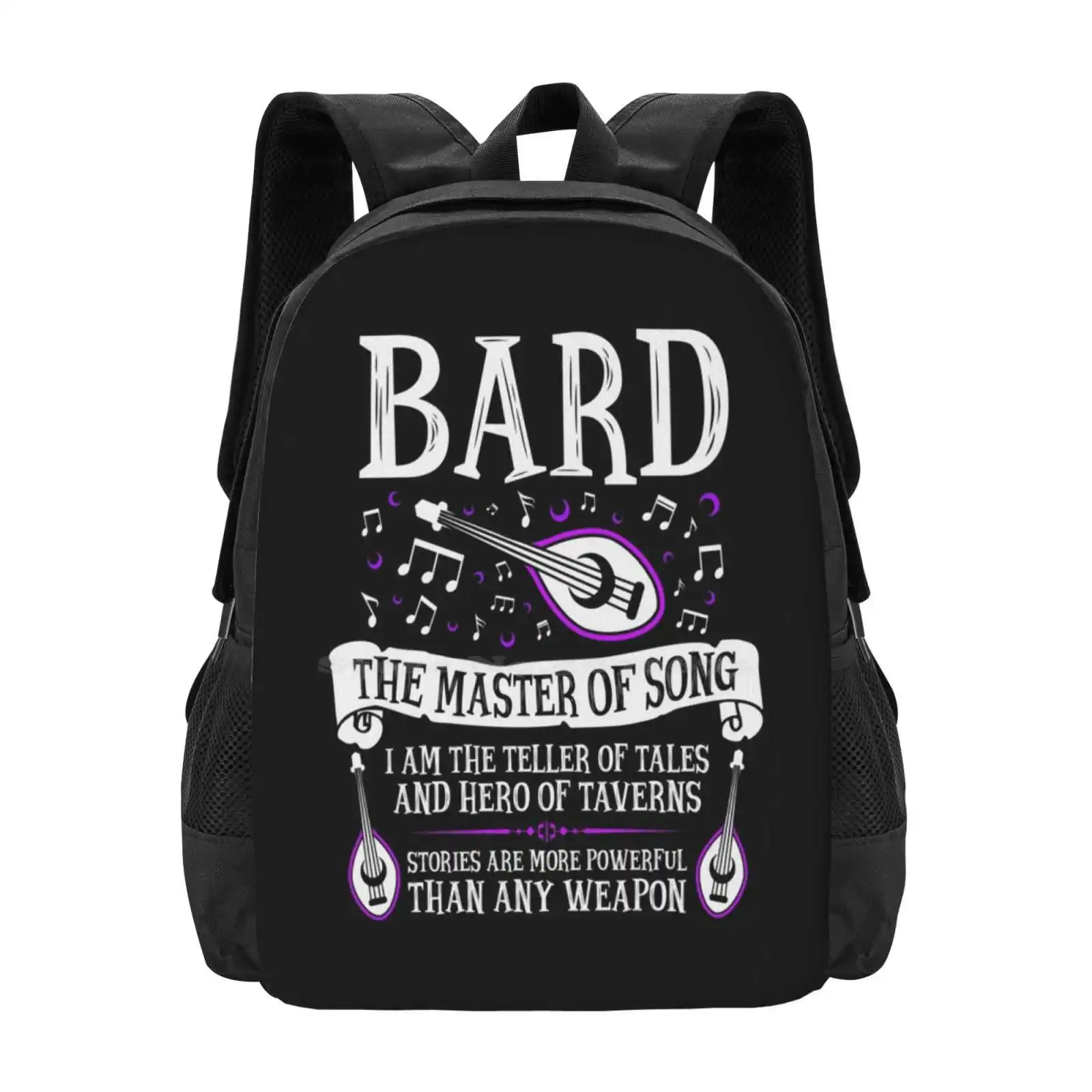 

Bard , The Master Of Song-& Dragon (белый), Новые поступления, унисекс, ранцы, важная роль Geek Sundry Grog Vex
