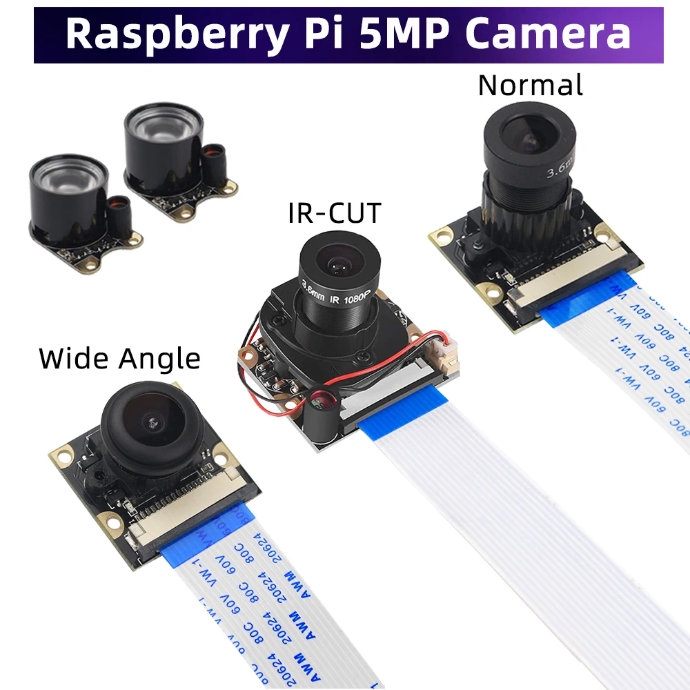 Raspberry Pi 4 камера 5 Мп ночного видения 1080P Опциональная широкоугольная ИК-камера «рыбий глаз» FF AF для Raspberry Pi 4B 3B + 3B Zero
