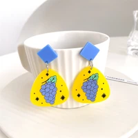 earrings for women korean design flower shape acrylic earring shiny rhinestone women party wedding fashion jewelry earrings