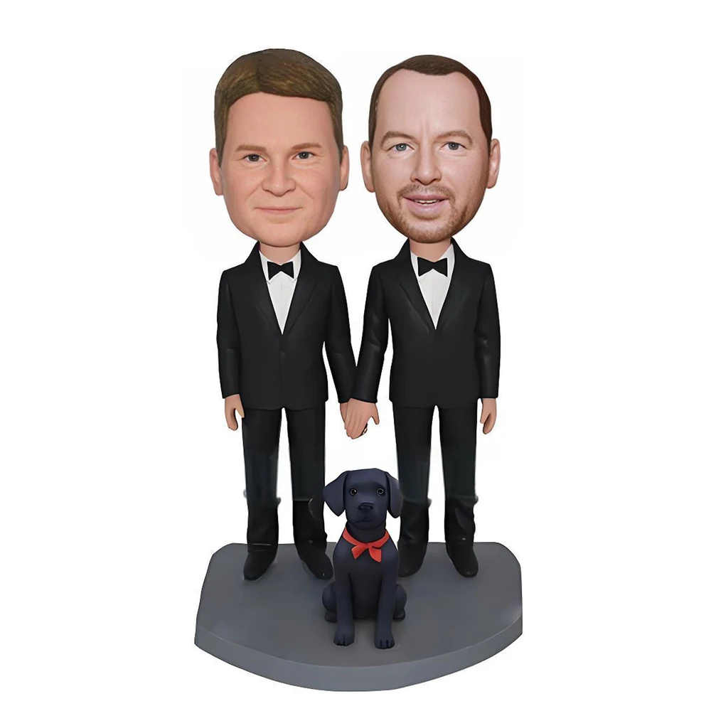 Изготовленная на заказ пупс 2 человека и 1 домашнее животное персонализированная