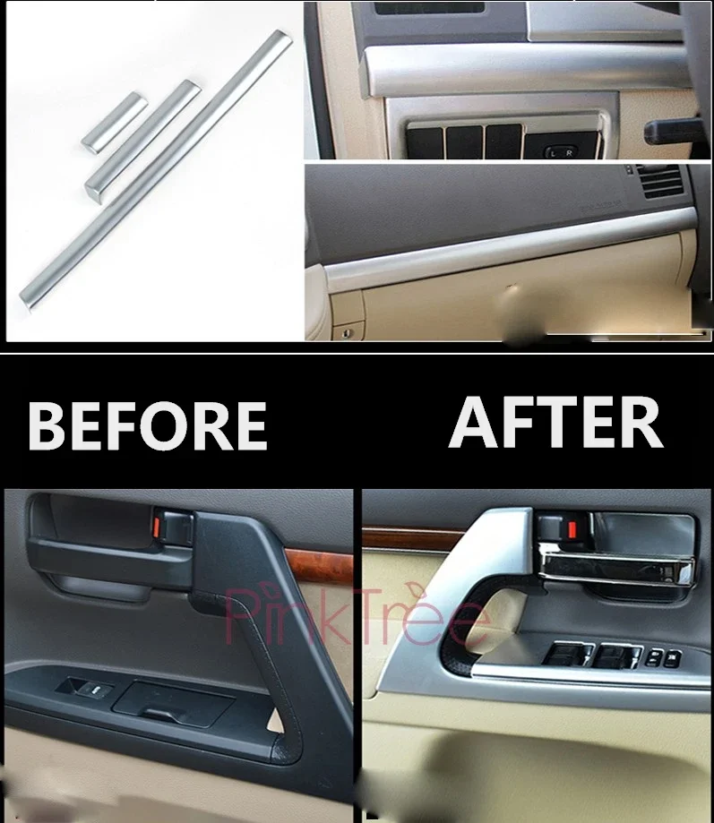 Для Toyota Land Cuiser 200 2008-2011 2012-2015 хромированный внутренний дверной держатель крышка