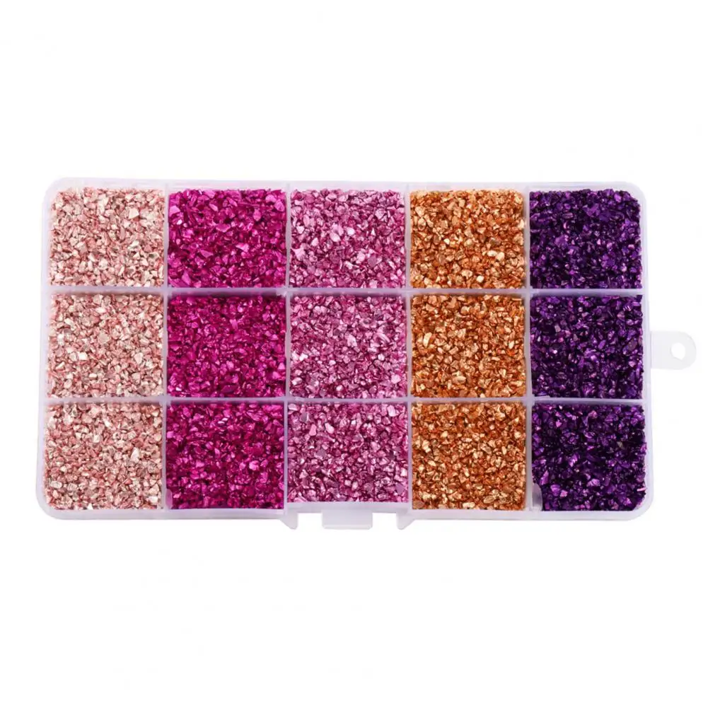 

1 Box Nail Rhinestones Nail Art DIY Decoration Faux Crystal Nail Fragment Glitter Color Sequins for Home Use