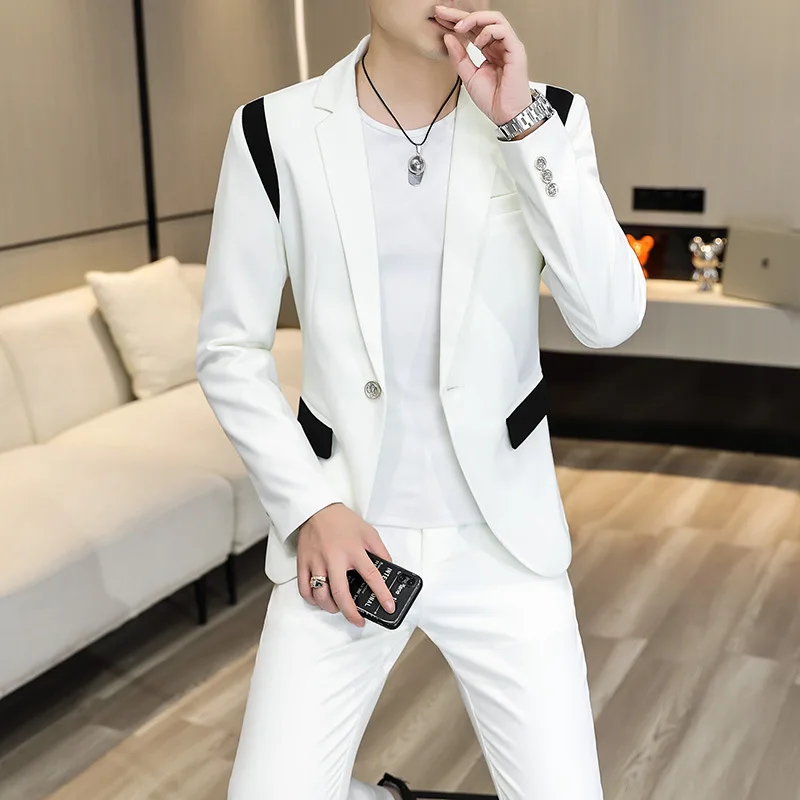 

2023 мужской профессиональный облегающий костюм, Свадебный костюм для жениха из двух предметов