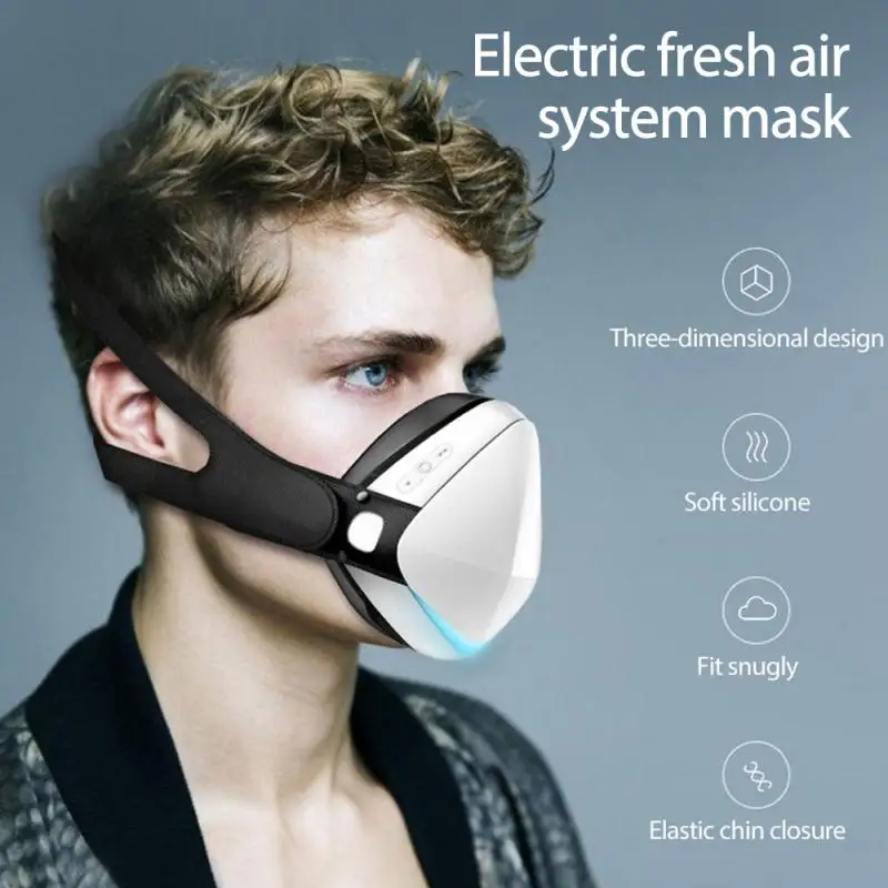 

Smart Electric Respirator Reusable Fan Mask Anti-Fog Dust-Proof Filtered Motorcycle Face Mask Helmets Headwear