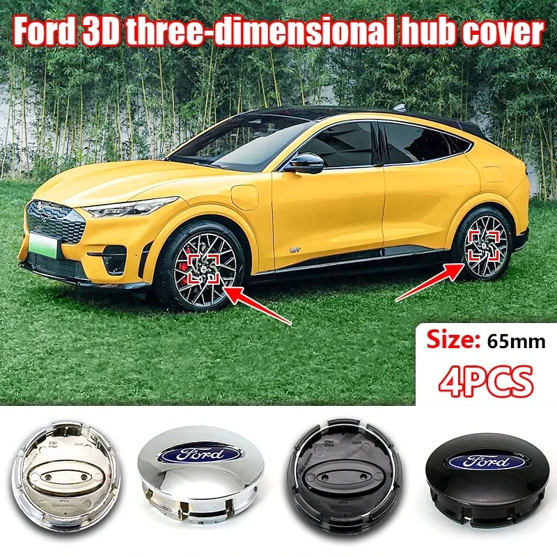 Фото Колпачки-заглушки для центра диска колеса Ford ABS 65 мм с эмблемой, аксессуары для Fiesta Mk7, Focus 2 Mk3, F150, Mondeo, C-Max, Fusion, Ranger, Escort №5