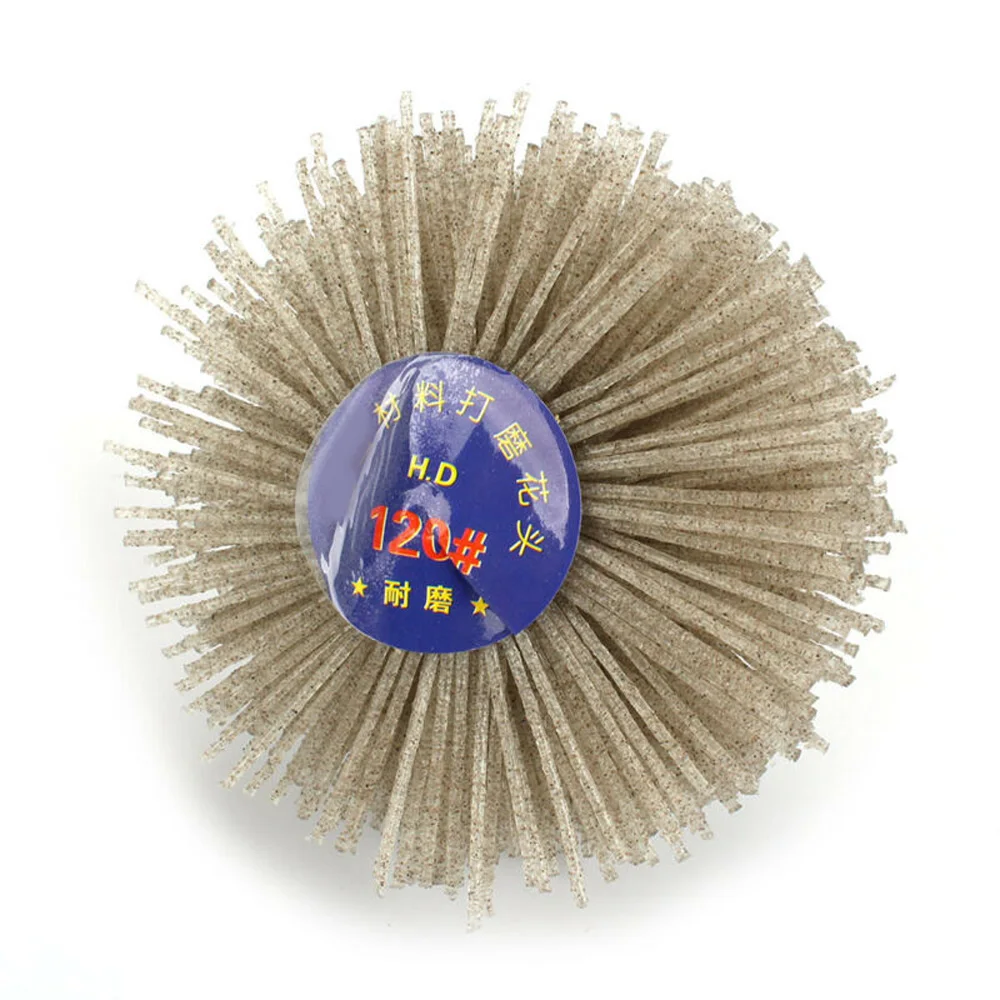 

80mm Shaft Blue Abrasive Nylon Wheel Brush For Wood Furniture Polishing 80~600