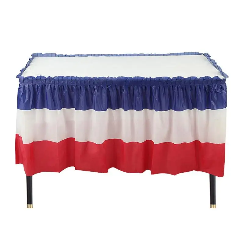 

Патриотические самоклеящиеся настольные юбки, посуда 4 июля, уличная посуда для барбекю, посуда на День Независимости