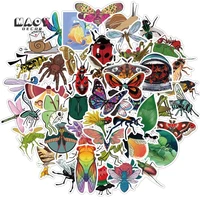 52050pcs nature insect stickers funny butterfly spider diy waterproof decals herb flower kids toy phone luggage car wallpaper