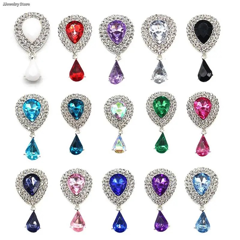 

Water Drop Pendant Alloy Jewelry Rhinestones Flat Bottom DIY Hair Accessories Clothing Decoration Bag Charms Ornaments Material