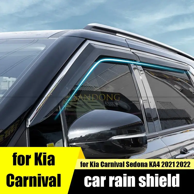 

window rain shield stainless steel pc protective modification decoration for Kia Carnival Sedona KA4 2021 2022