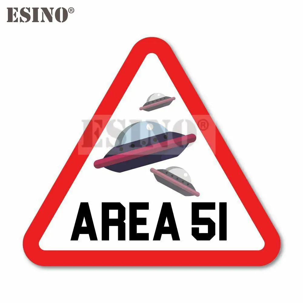 

Car Styling Creative Funny Area 51 Alien UFO Activity Area Cartoon PVC Decal Waterproof Car Body Sticker Pattern Vinyl