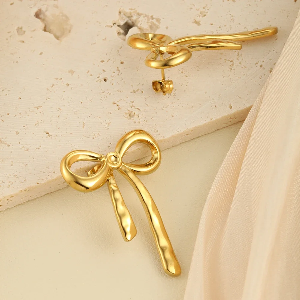 Новинка 2024 роскошные дизайнерские серьги-гвоздики с милым бантом женские для